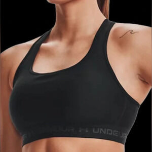 Under Armour black Mid Racer sports  bra Sz S
